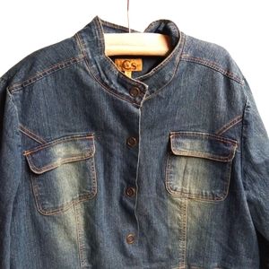 Caren Sport Denim Jacket w/ knit Waist & Cuffs